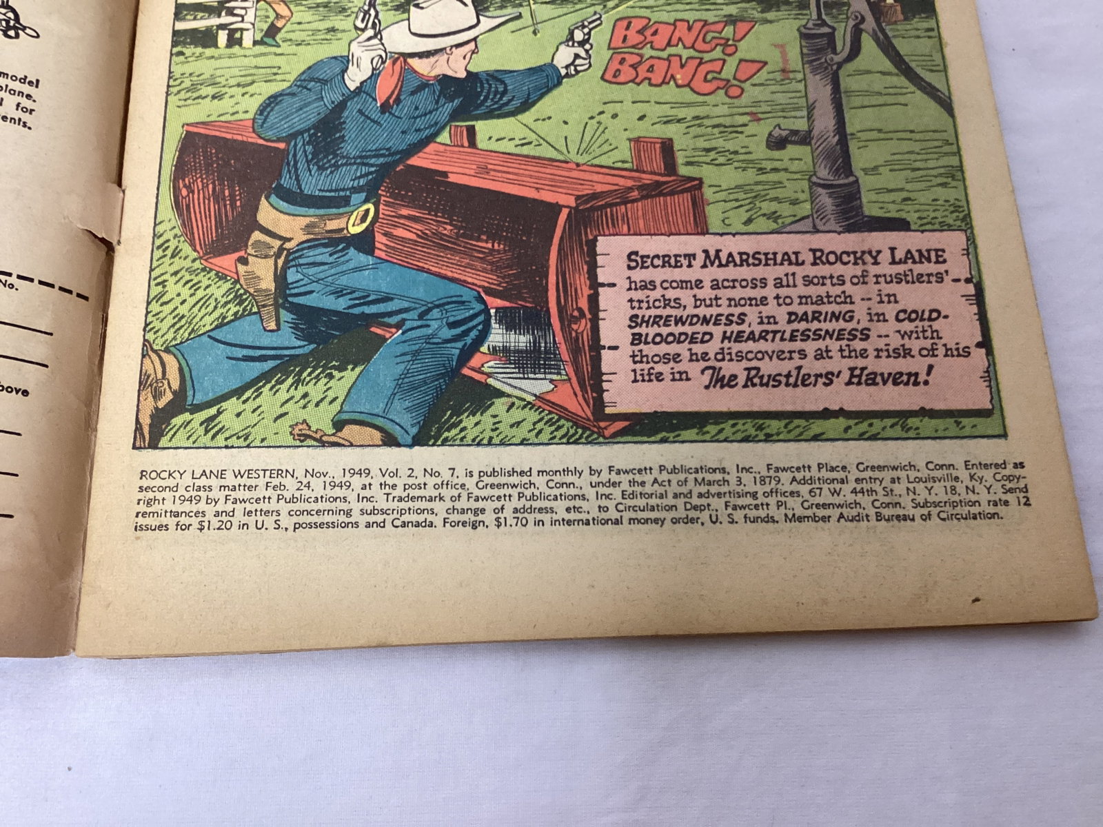 Rocky Lane Western 7 Fawcett Comic Book - 7
