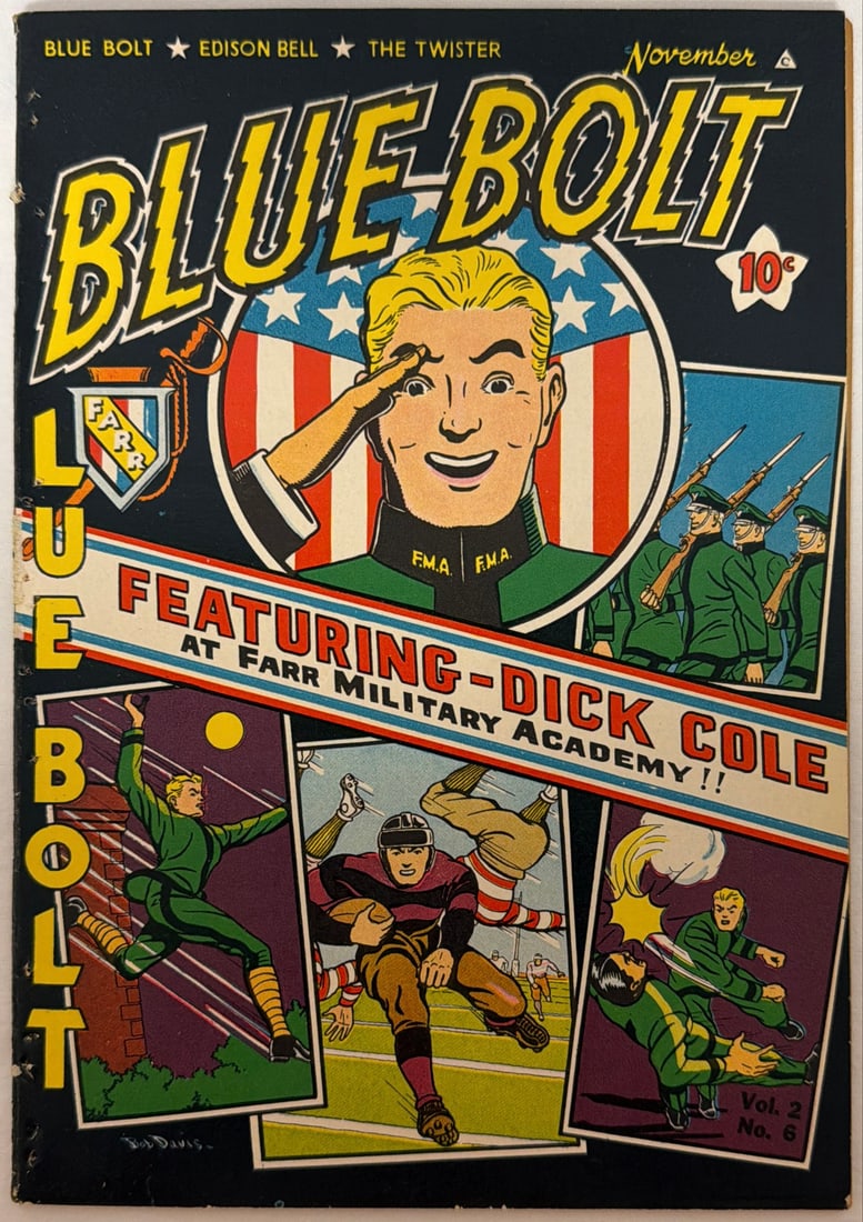 Blue Bolt Vol. 2 Issue 6 Comic Book: 1941, please preview and see all photos for condition