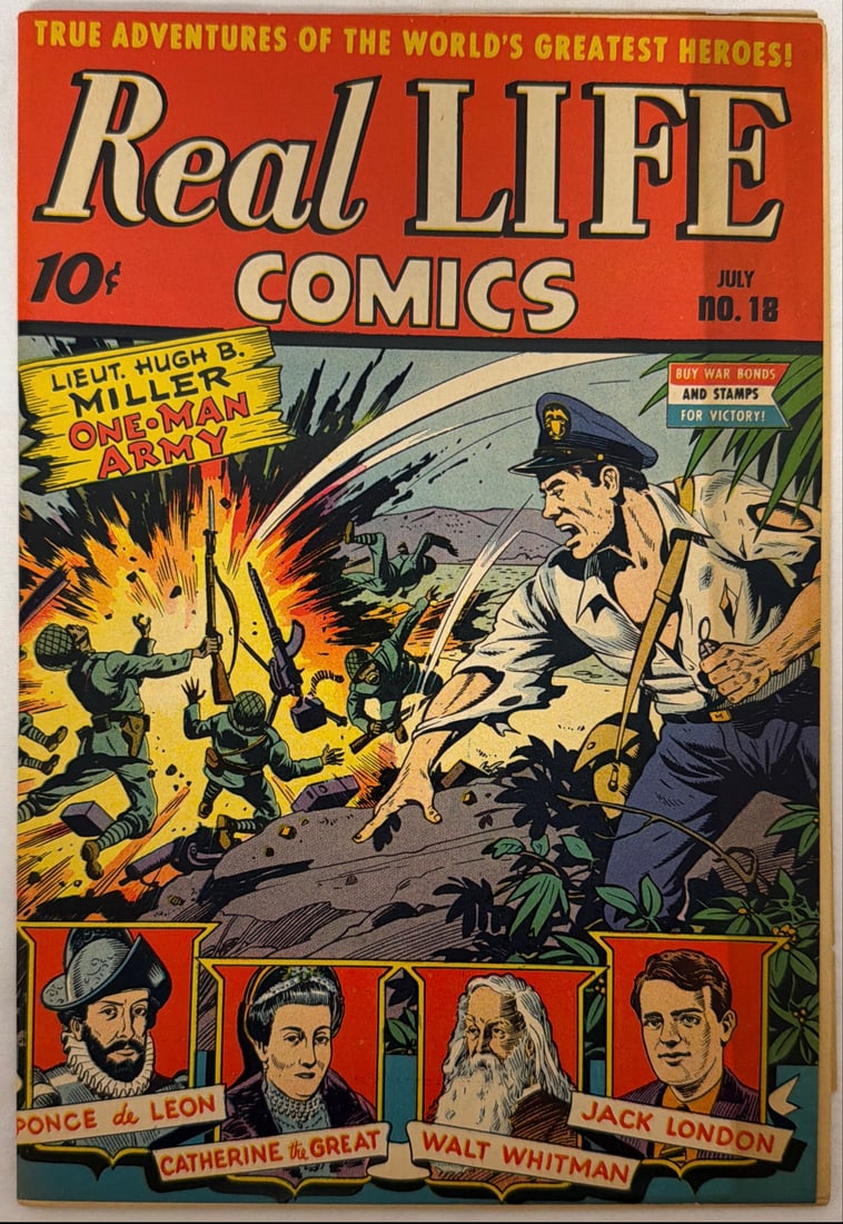 Real Life Comics 18 Comic Book: 1944, please preview and see all photos for condition
