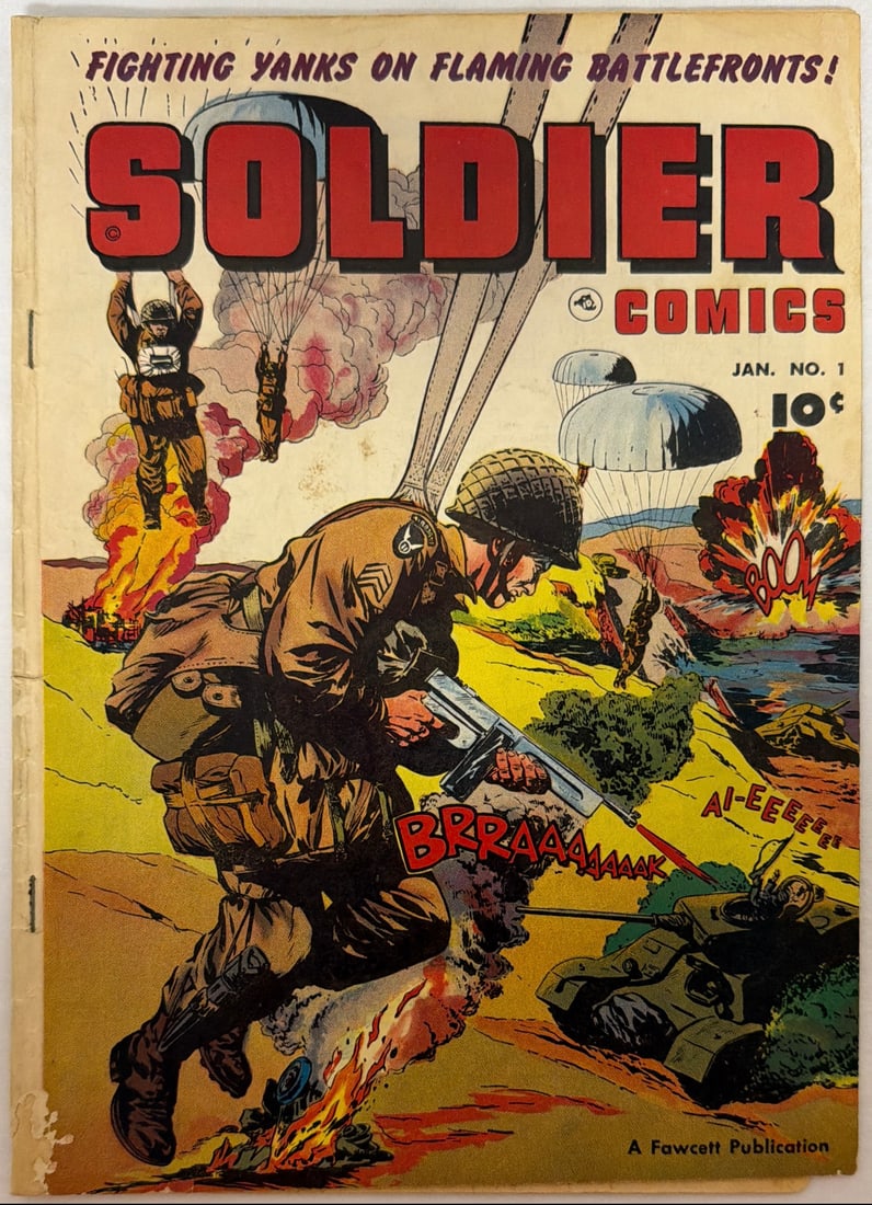 Soldier Comics 1 Fawcett War Comic Book: 1952, please preview and see all photos for condition