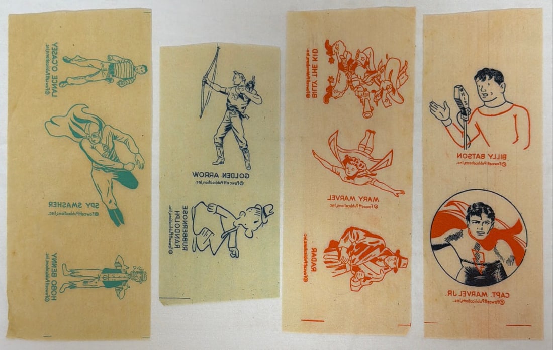 Fawcett Comic Heroes Iron Ons: please preview and see all photos for condition