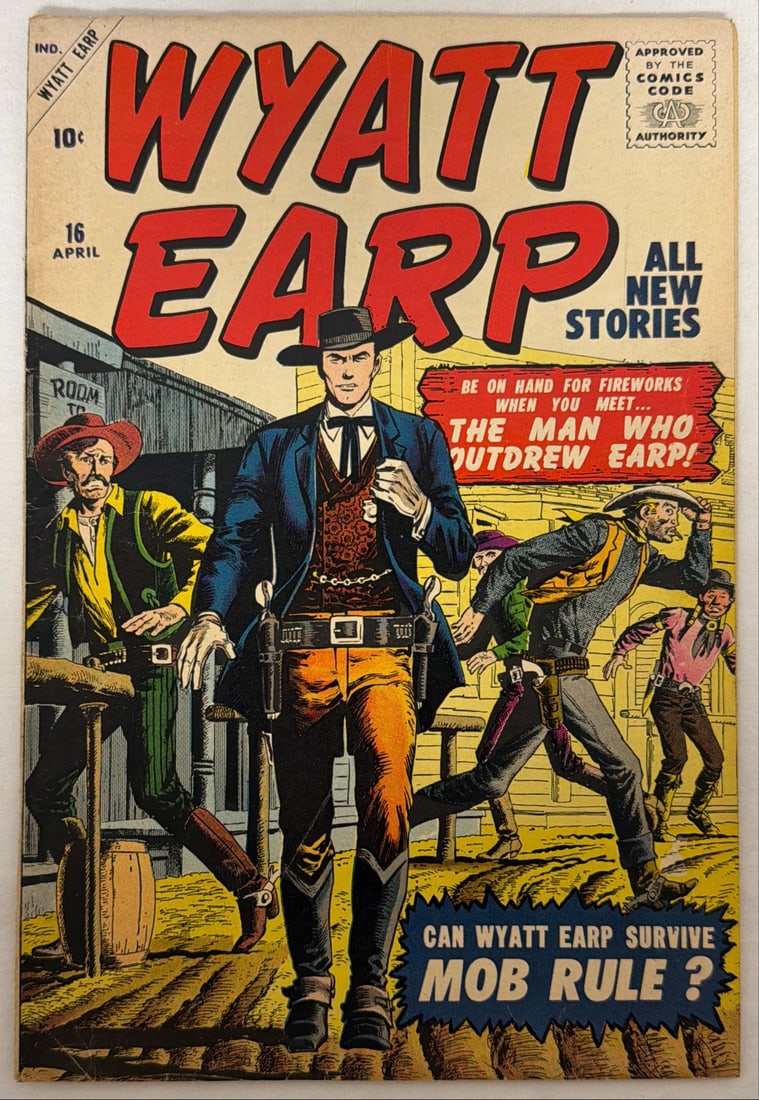Wyatt Earp 16 Atlas Comic Book: 1958, please preview and see all photos for condition