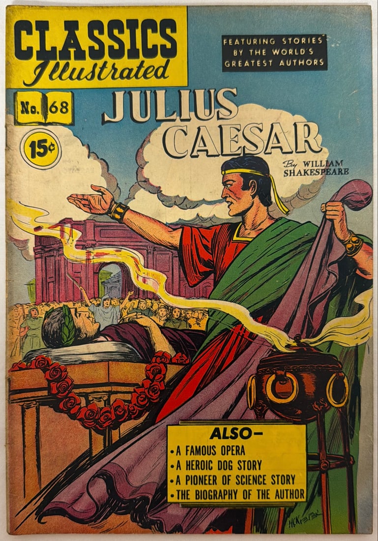 Classics Illustrated 68 Julius Caesar Comic Book: Shakespeare, 1950, please preview and see all photos for condition