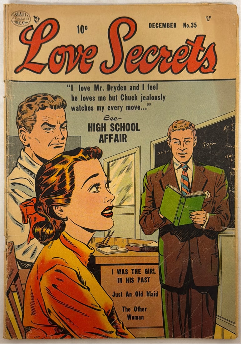 Love Secrets 35 Quality Comic Book: Center Wraps detached, 1953, please preview and see all photos for condition