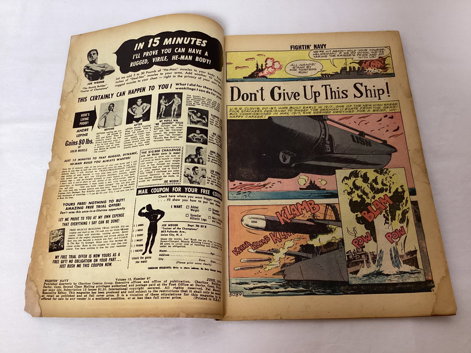 Fightin' Navy 87 Charlton Comic Book - 6