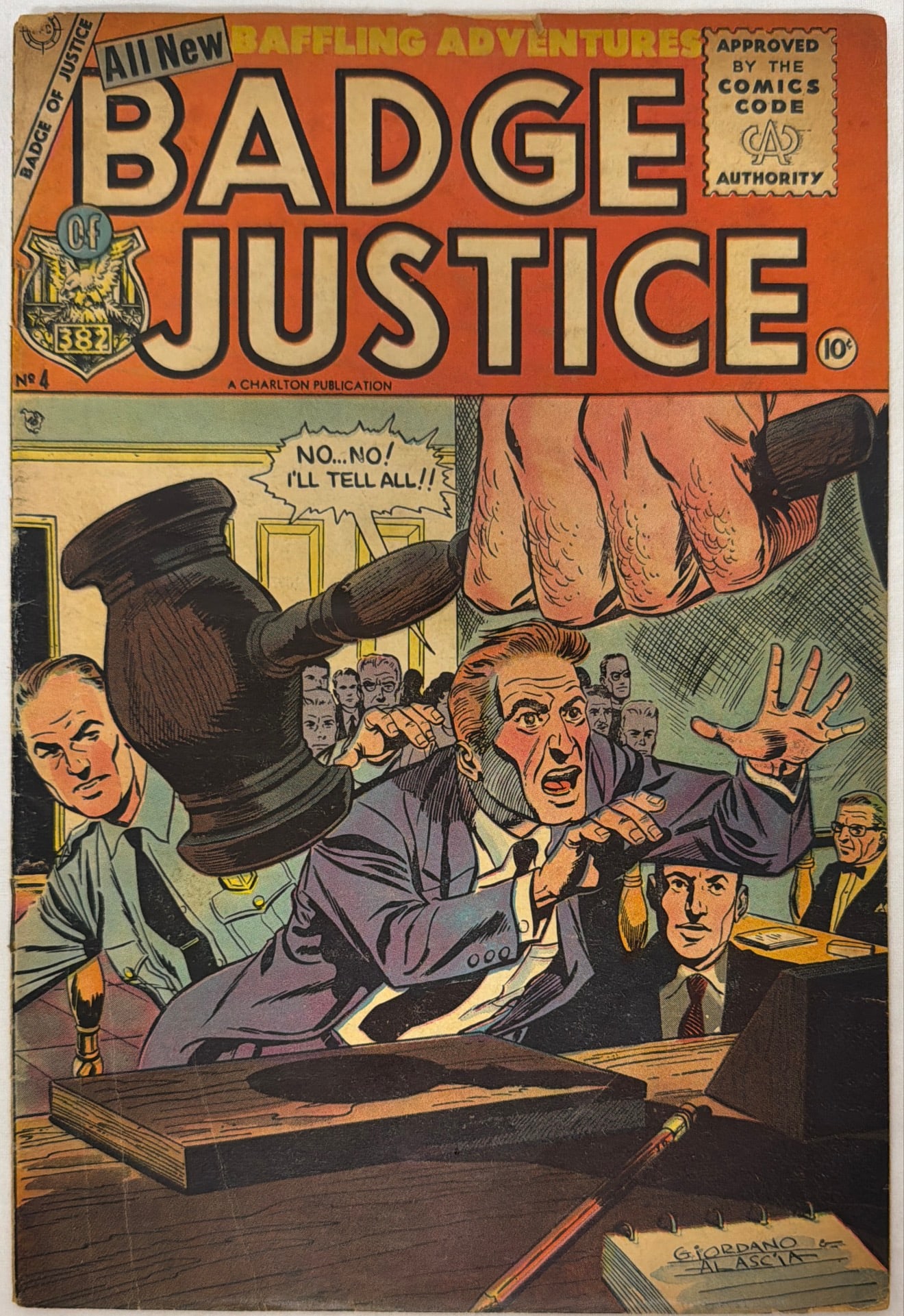 Badge Justice 4 Charlton Comic Book: 1955, please preview and see all photos for condition