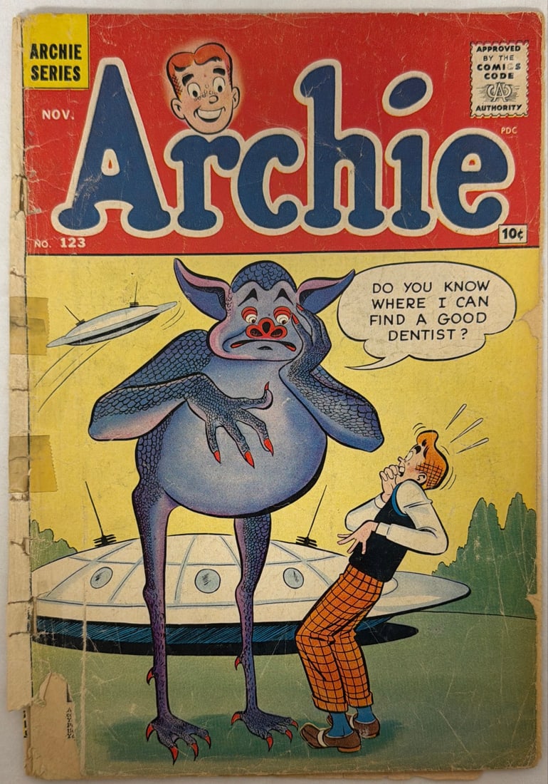 Archie 123 Comic Book: 1961, tape, please preview and see all photos for condition