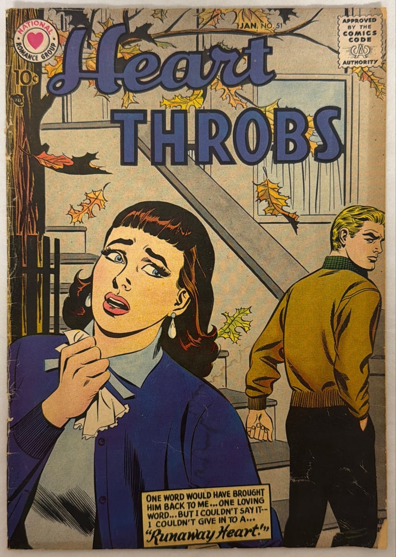 Heart Throbs 51 DC Comic Book: 1957, please preview and see all photos for condition