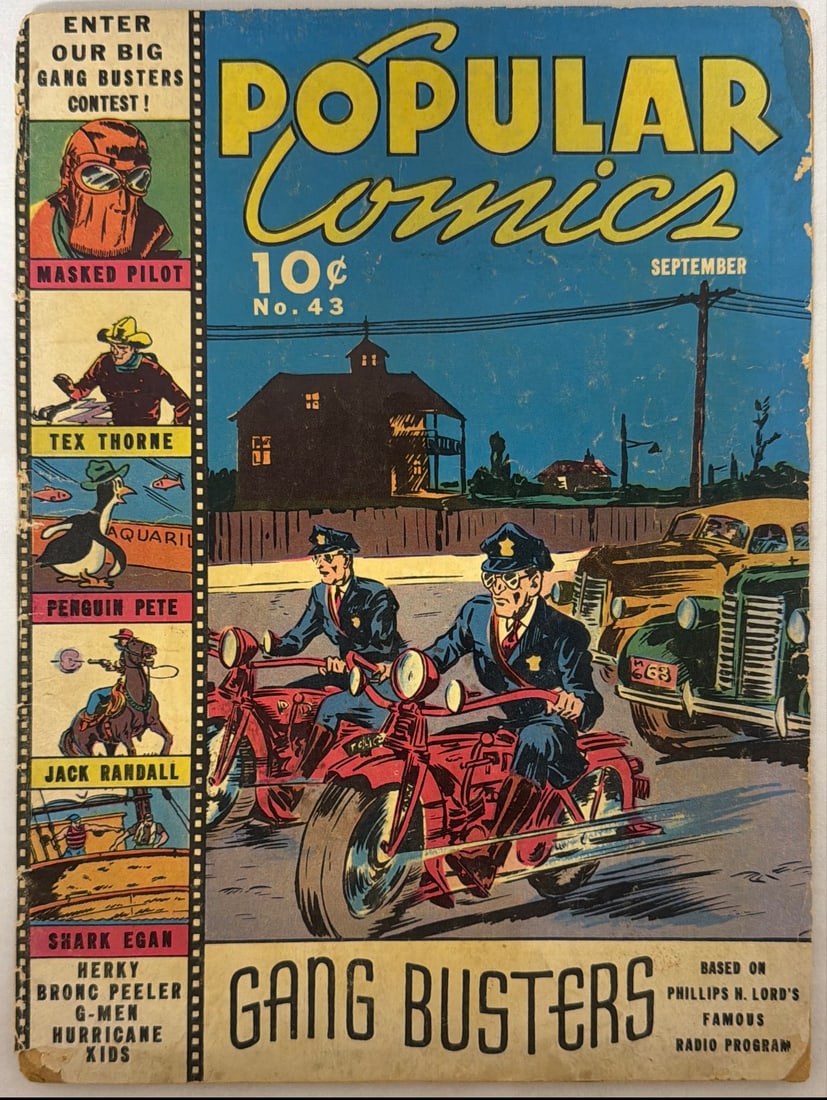 Popular Comics 43 Dell Comic Book: 1939, please preview and see all photos for condition