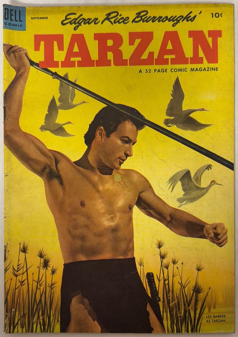 Tarzan 48 Dell Comic Book: 1953, cover detached at bottom staple, please preview and see all photos for condition