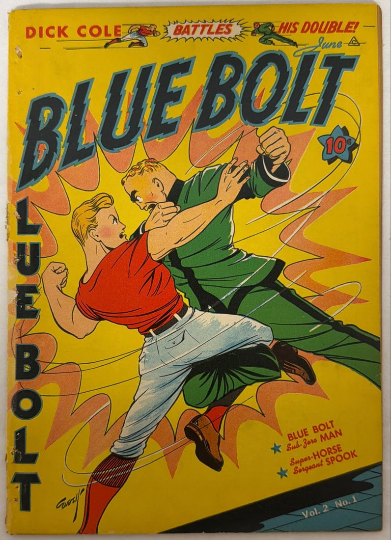 Blue Bolt Vol. 2 Issue 1 Dick Cole Comic Book: 1941, please preview and see all photos for condition