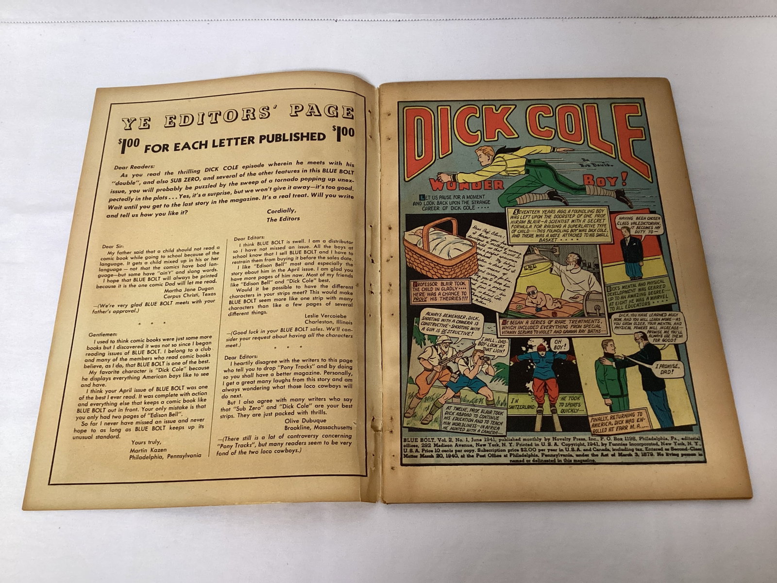 Blue Bolt Vol. 2 Issue 1 Dick Cole Comic Book - 6