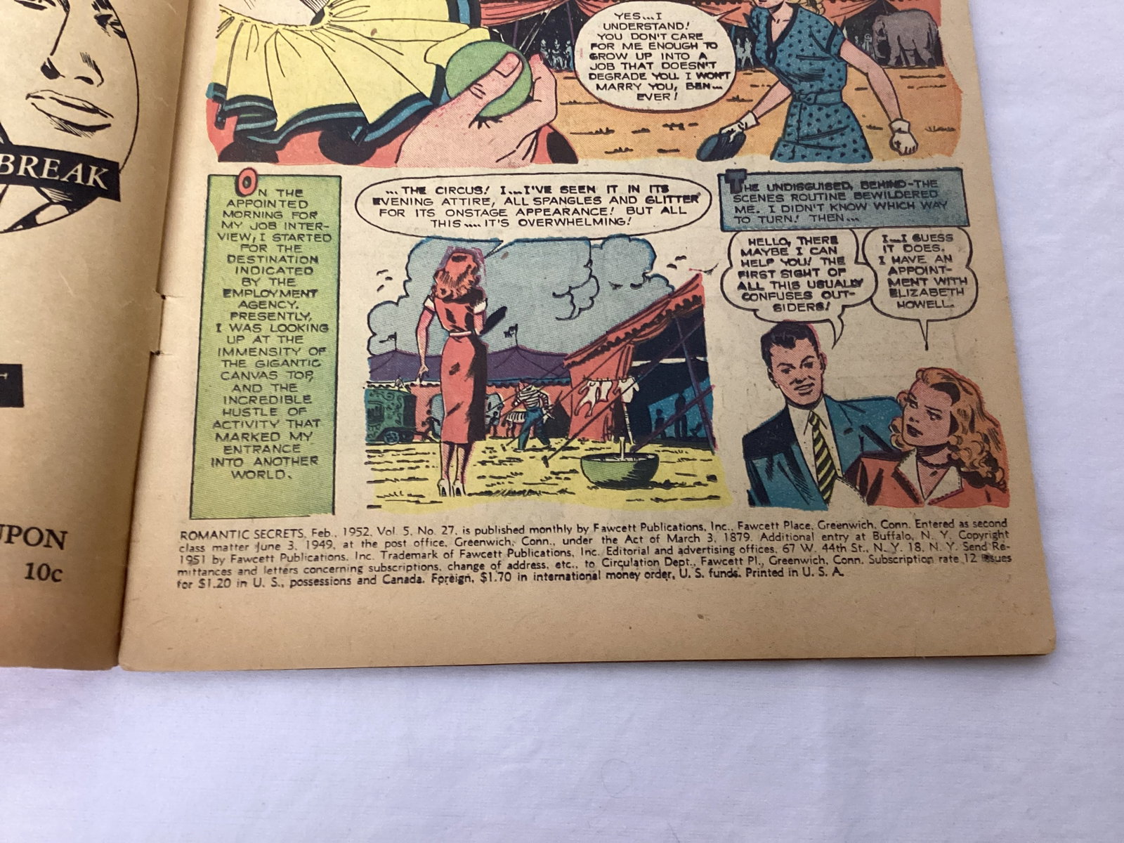 Romantic Secrets 27 Fawcett Comic Book - 7