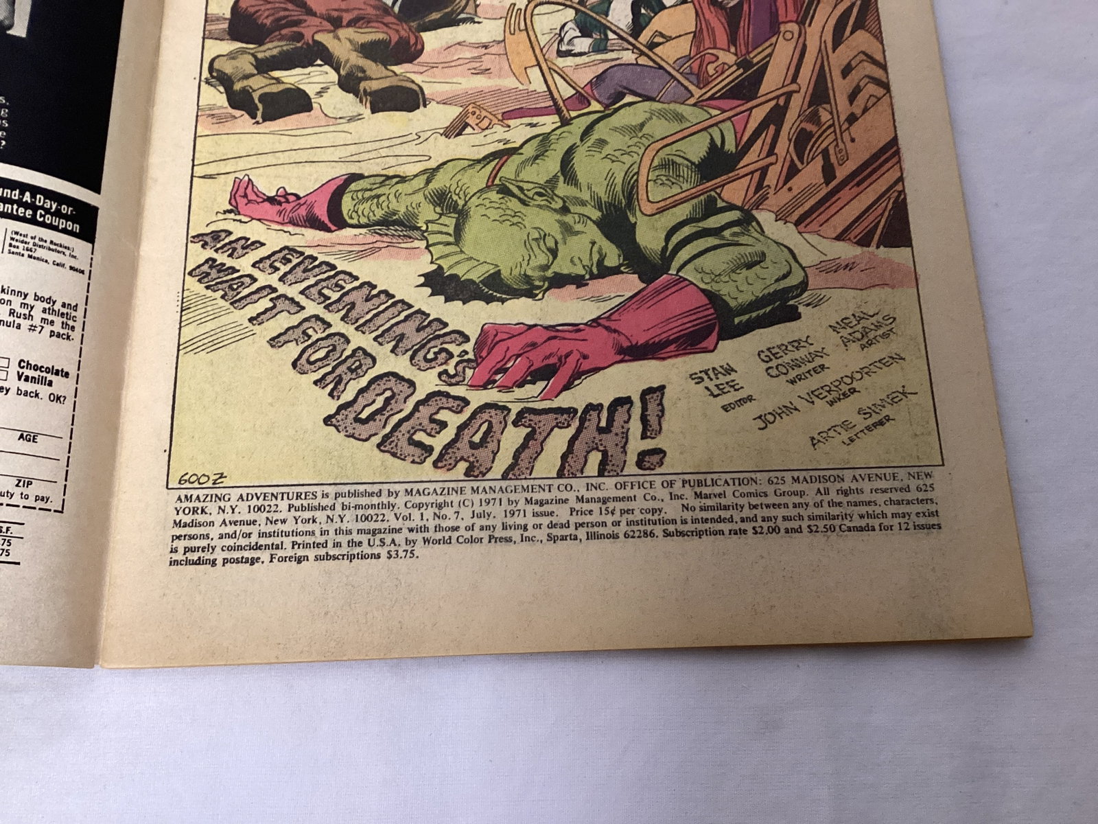 Amazing Adventures 7 Marvel Inhumans Black Widow Comic Book - 7