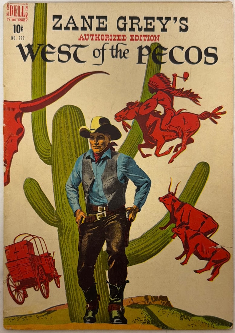 Four Color 222 Dell Zane Grey's West of Pesos Comic Book: 1949, please preview and see all photos for condition