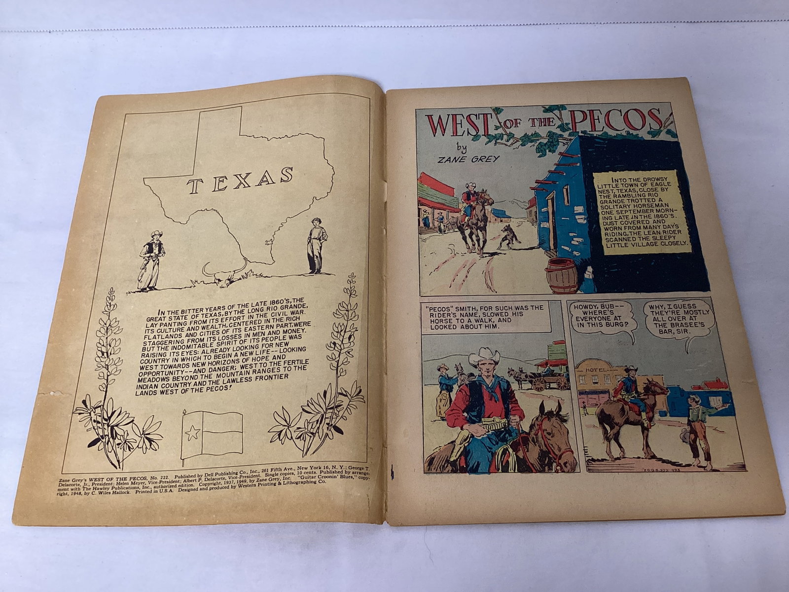 Four Color 222 Dell Zane Grey's West of Pesos Comic Book - 6