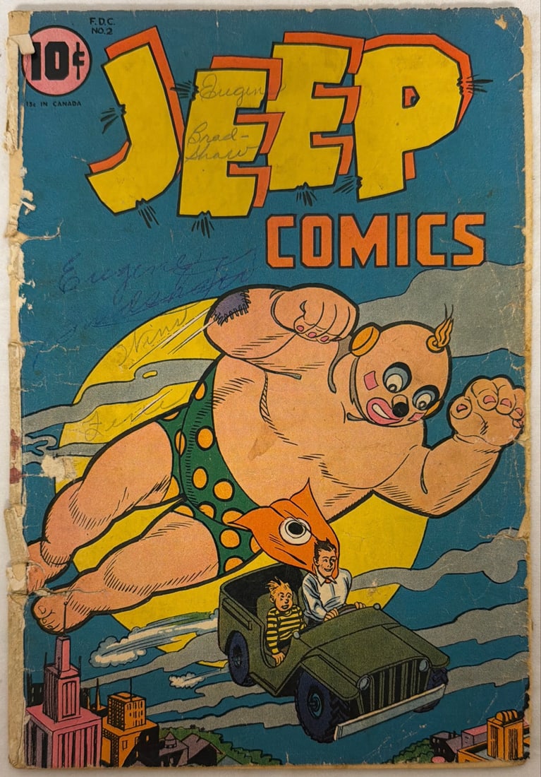 Jeep Comics 2 Comic Book: 1945, cover detached, please preview and see all photos for condition