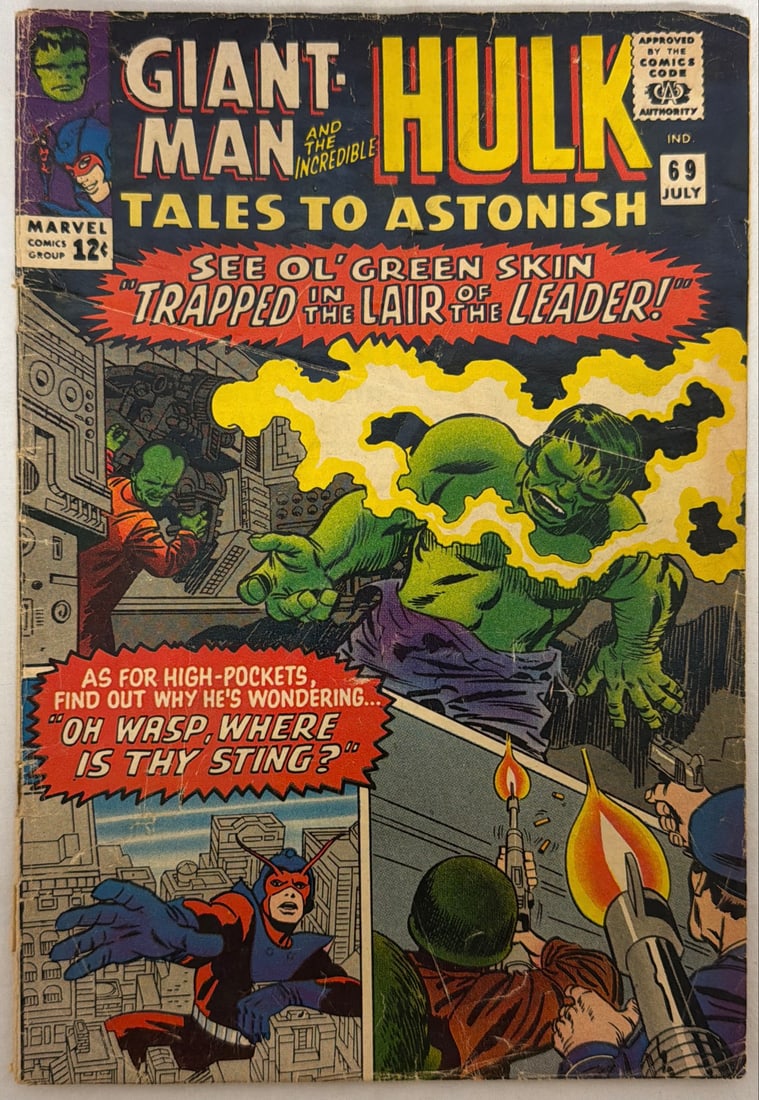 Tales to Astonish 69 Marvel Hulk Giant Man Comic Book: 1965, please preview and see all photos for condition