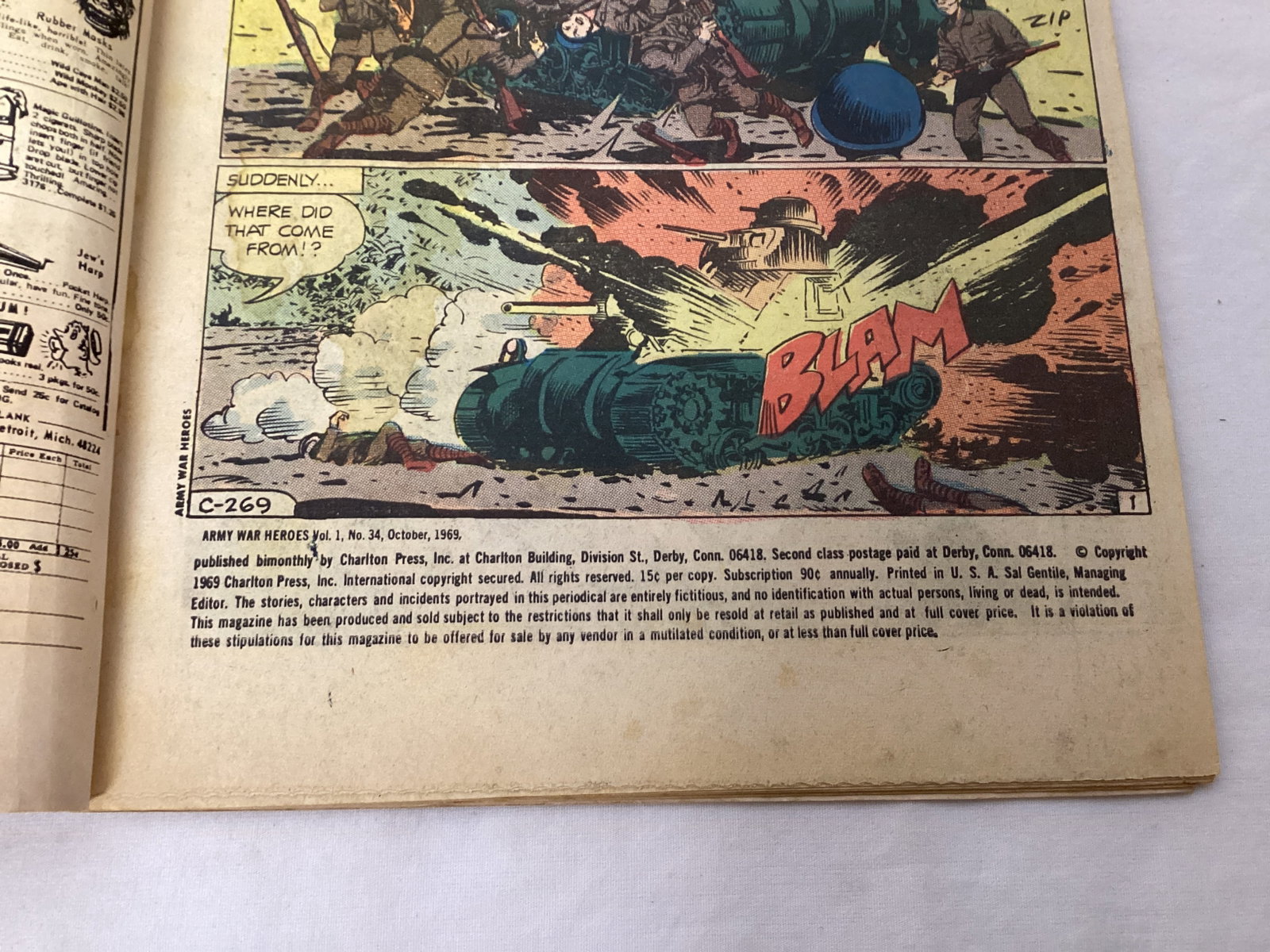 Army War Heroes 34 Charlton Comic Book - 7
