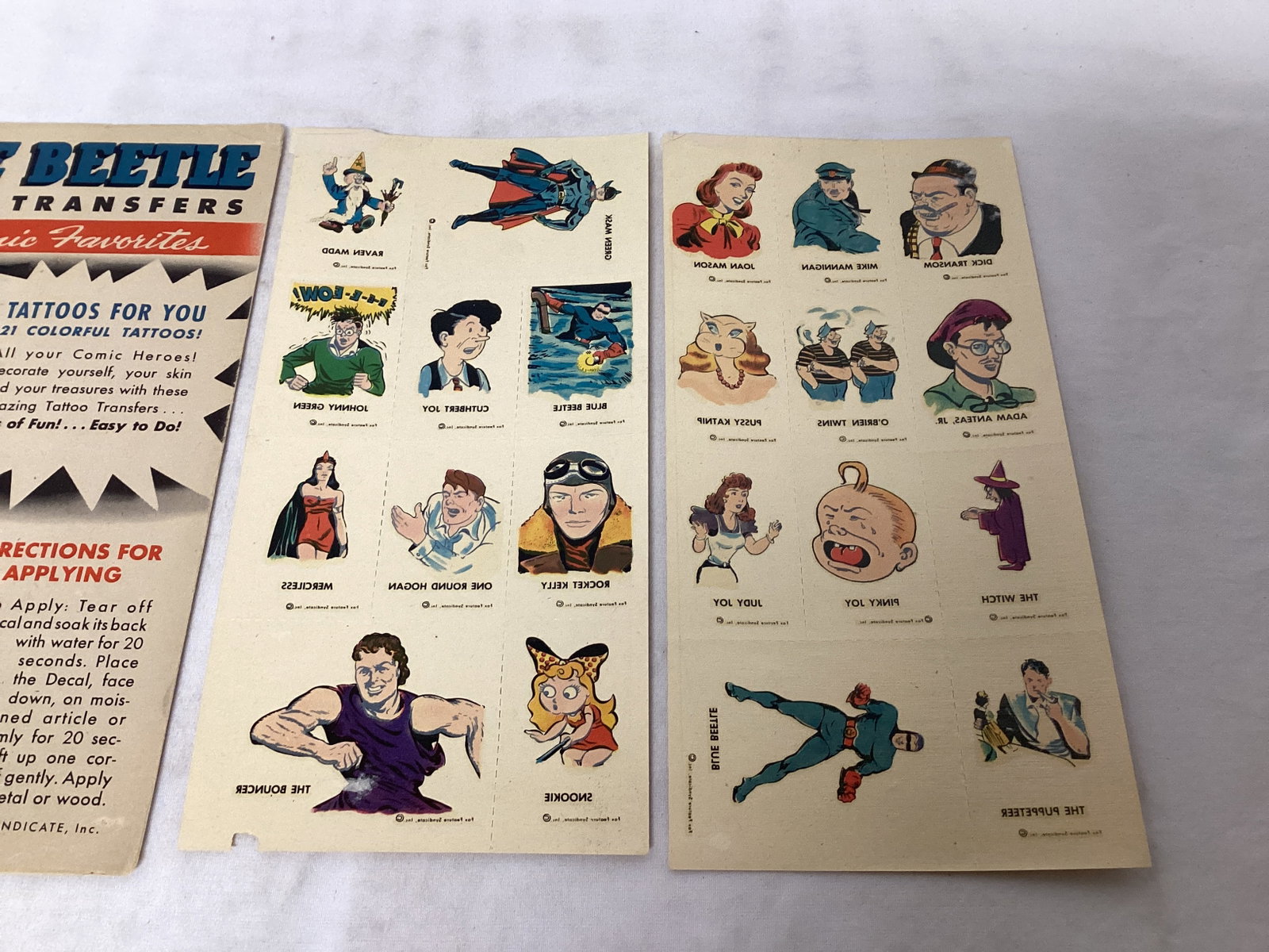 Blue Beetle Fox Tattoo Transfers - 3
