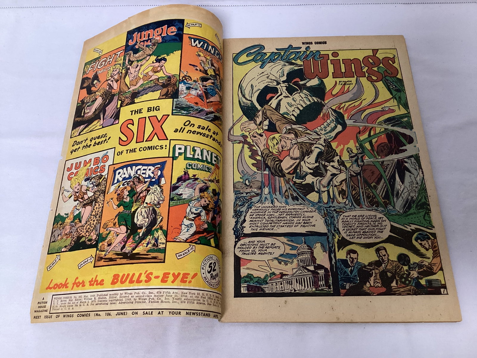 Wings Comics 105 Fiction House Comic Book - 6