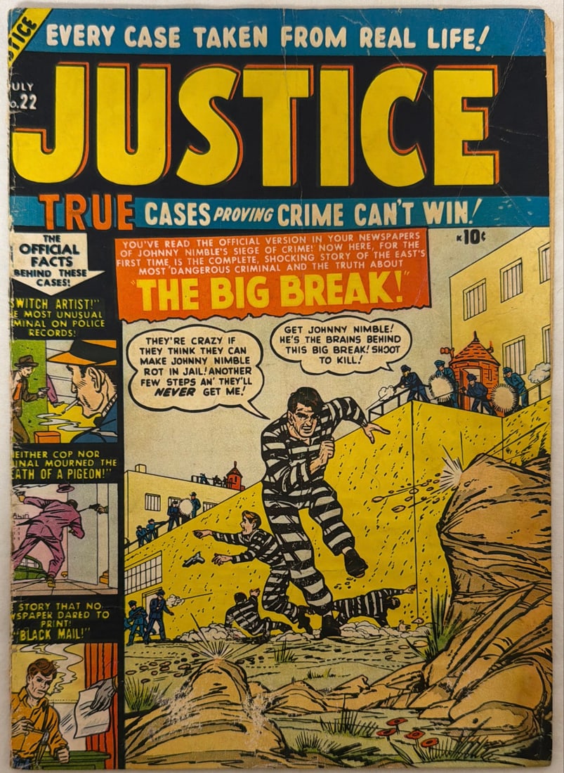Justice 22 Comic Book: 1951, please preview and see all photos for condition