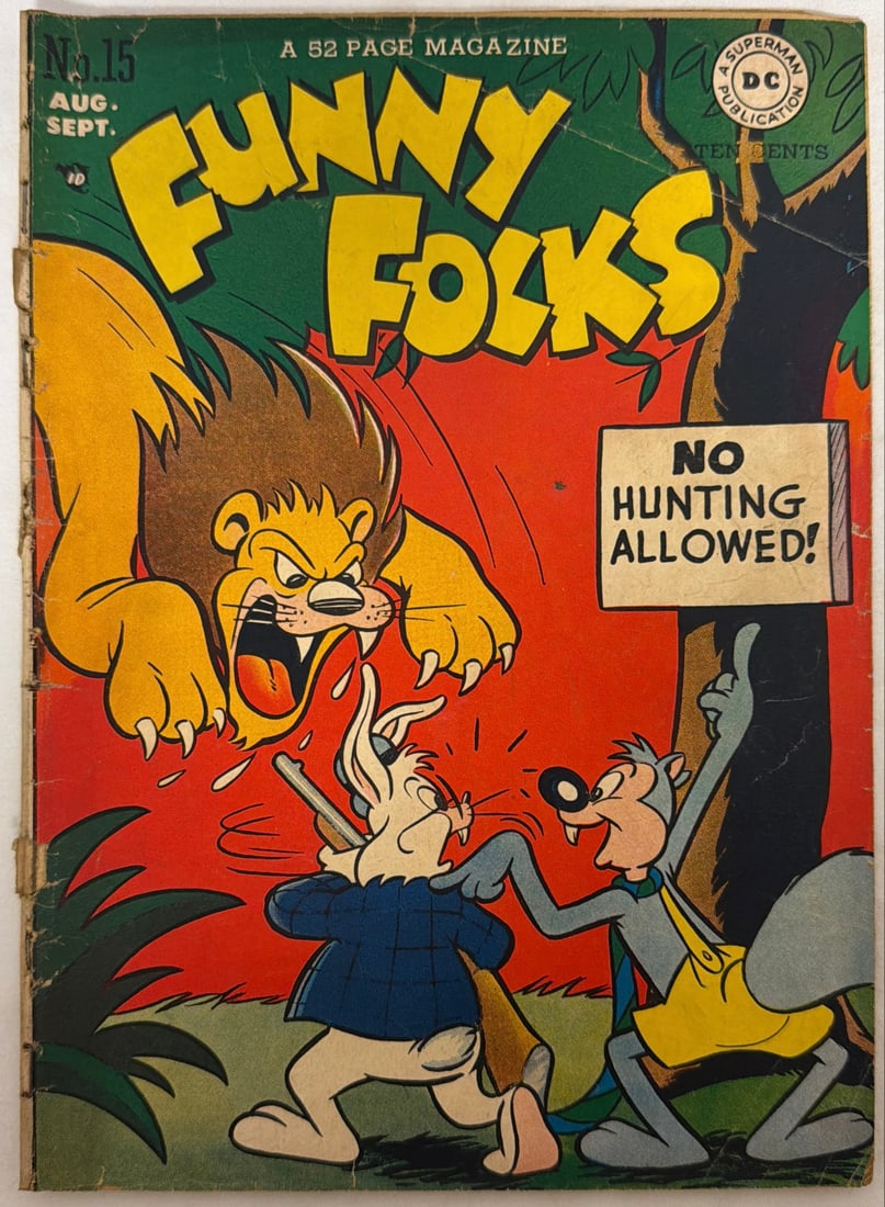Funny Folks 15 DC Comic Book: 1948, please preview and see all photos for condition