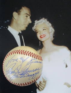 Marilyn Monroe, Joe DiMaggio Signed 1951 Official American League Baseball: "Enjoy FREE shipping on all items in this auction!"Marilyn Monroe, Joe DiMaggio Signed 1951 Official American League BaseballMarilyn Monroe & Joe DiMaggio Dual-Signed 1951 Official American League