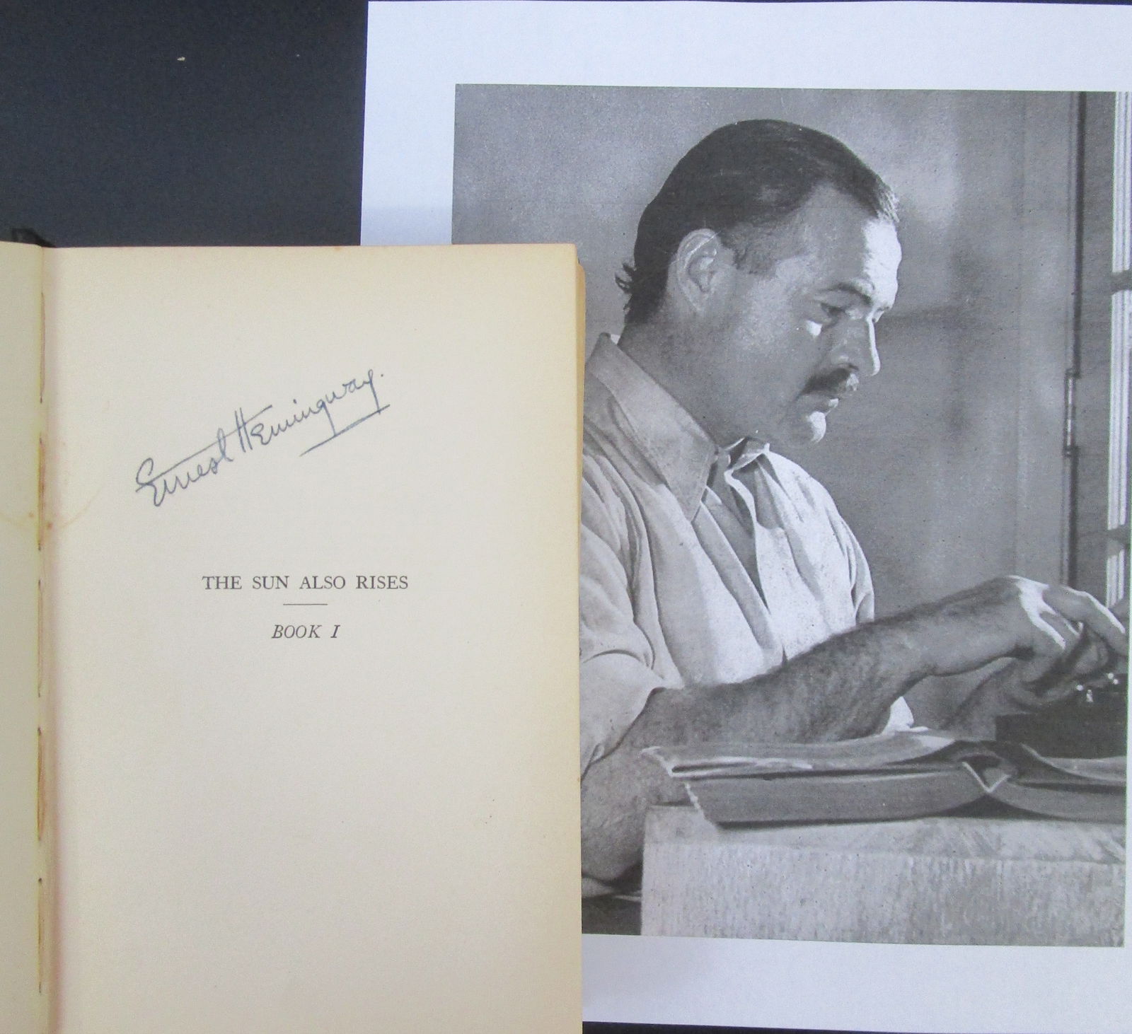Ernest Hemingway Signed First Edition of The Sun Also Rises with Certificate of Authenticity (1 of 3)
