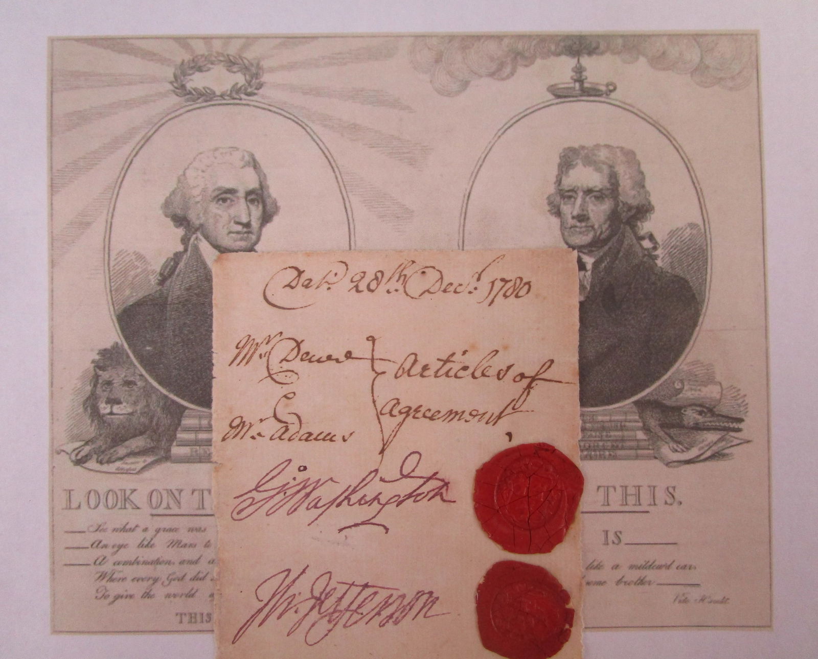 George Washington and Thomas Jefferson Dual-Signed Partial Document Dated 1780 – 8” x (1 of 3)