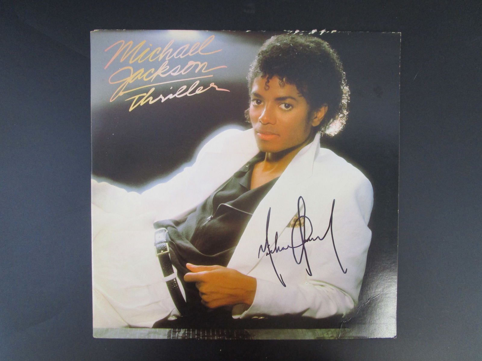 Michael Jackson Signed Thriller Album Cover with Certificate of Authenticity (1 of 3)