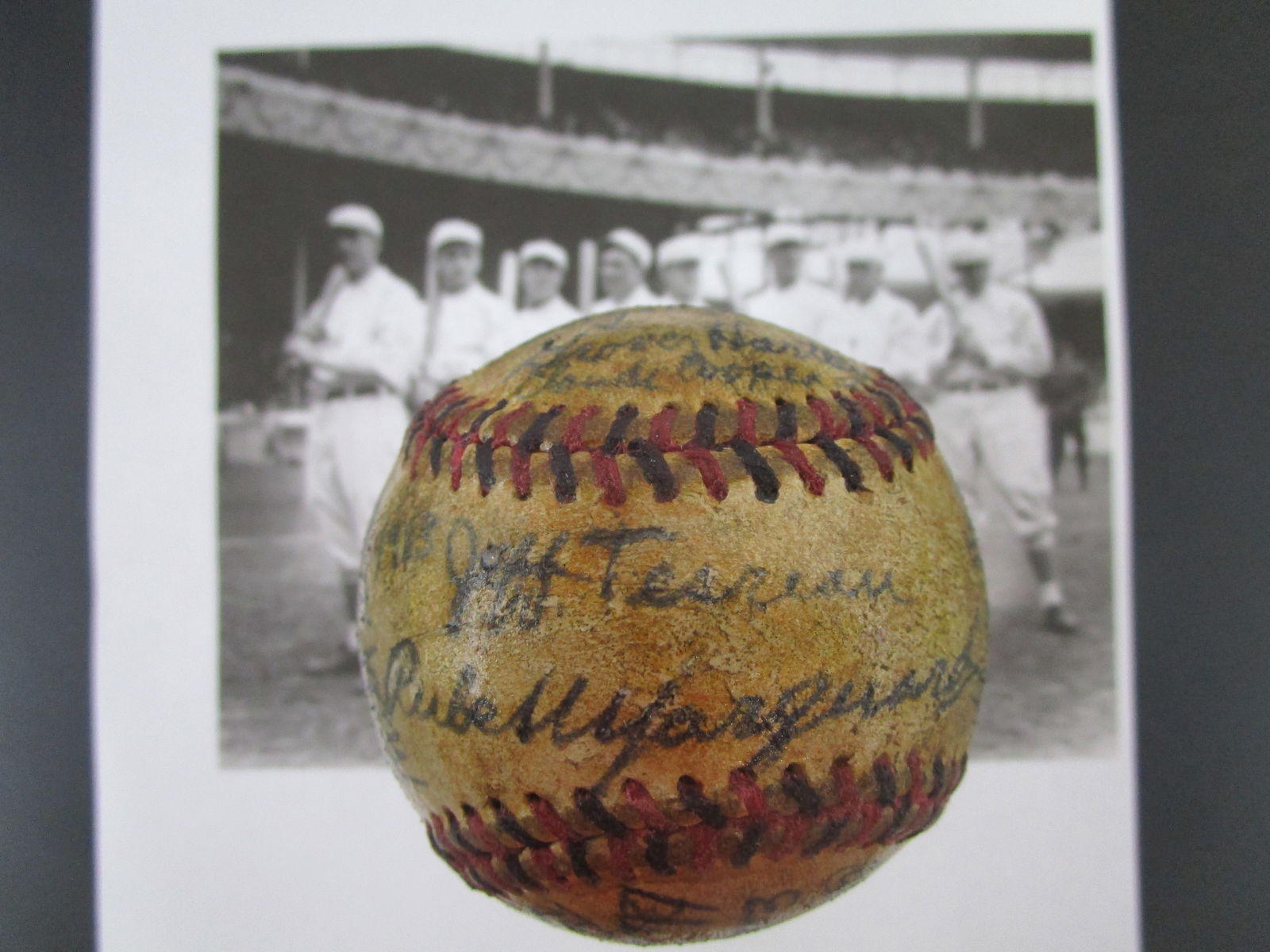 1913 New York Giants Team Signed Baseball with Certificate (1 of 6)