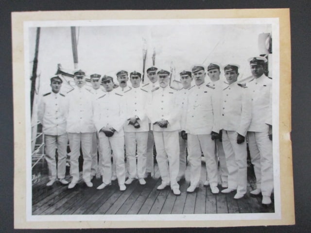 RMS Titanic-Rare Related Photo of Captain E.J. Smith and Officers Aboard RMS Olympic – Original (1 of 1)