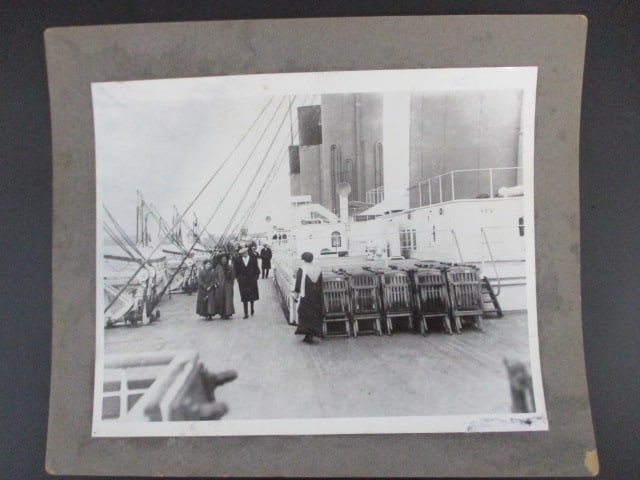 RMS Titanic Rare Personal Photo of Passengers on Deck Near Lifeboats – Brown Brothers Collection, (1 of 1)