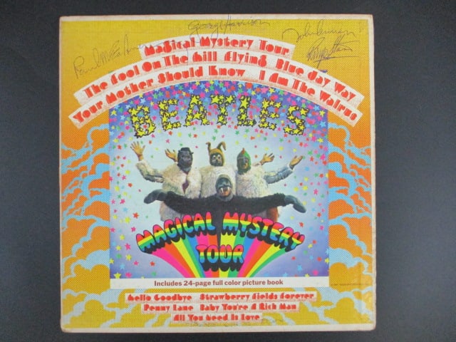 The Beatles Signed Magical Mystery Tour Album by All Four Members with Certificate: "Enjoy FREE shipping on all items in this auction!"The Beatles Signed Magical Mystery Tour Album by All Four Members with Certificate.Offered is an exceptional and highly coveted signed copy of Magica