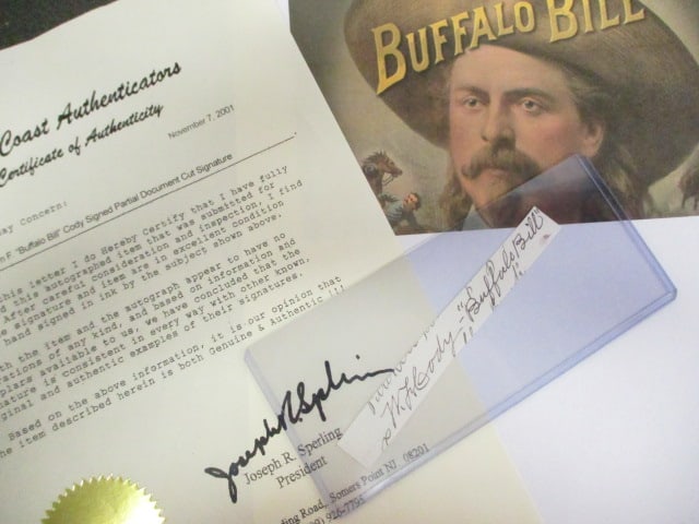 Buffalo Bill Cody Signed Partial Document Cut Signature with Certificate (1 of 1)