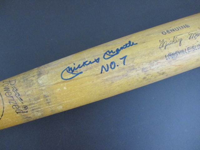 Mickey Mantle Signed Game-Used Hillerich & Bradsby Baseball Bat with "#7" Inscription (1 of 6)