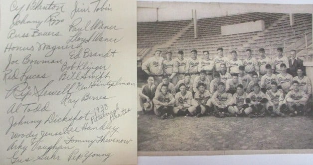 1938 Pittsburgh Pirates Team Signed Album Page with Certificate (1 of 3)