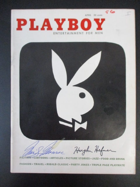 Marilyn Monroe and Hugh Hefner Signed Playboy Magazine with Certificate (1 of 3)