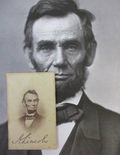 Abraham Lincoln Signed CDV (Carte de Visite) Card with Certificate: "Enjoy FREE shipping on all items in this auction!"Abraham Lincoln Signed CDV (Carte de Visite) Card with Certificate of Authenticity.Presented is an exceptionally rare and historic Carte de Visite (C