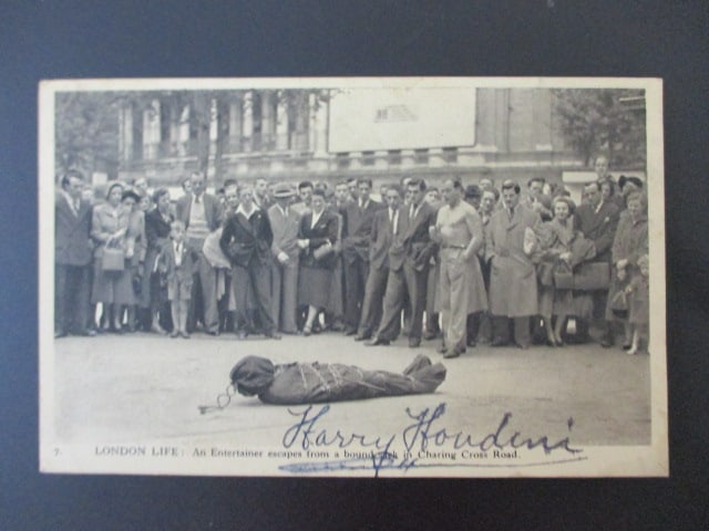 Harry Houdini Signed Postcard with Certificate of Authenticity (1 of 2)