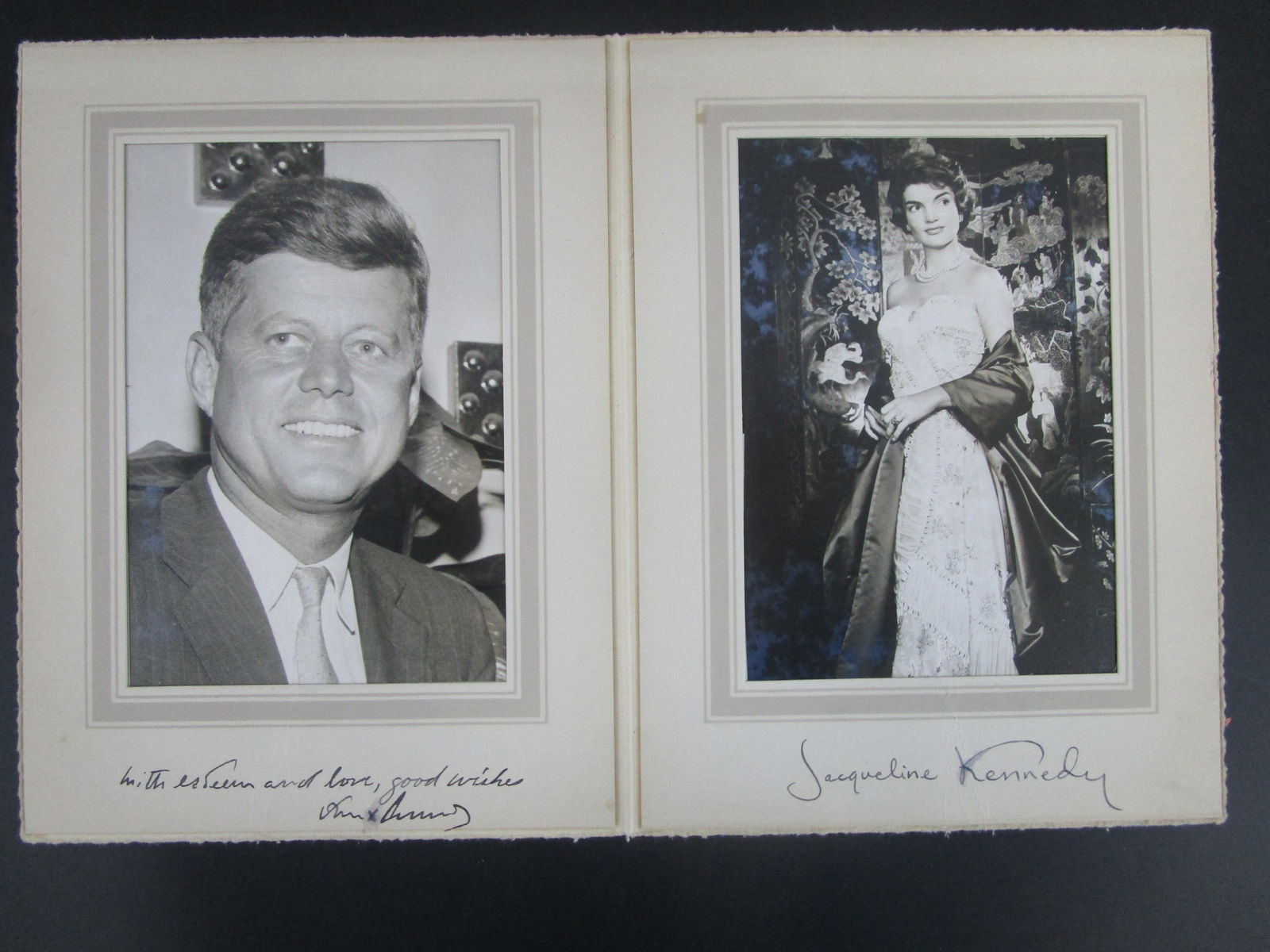 John F. Kennedy & Jacqueline Kennedy Signed Photographs – Matching 7” x 5” Portraits (1 of 3)