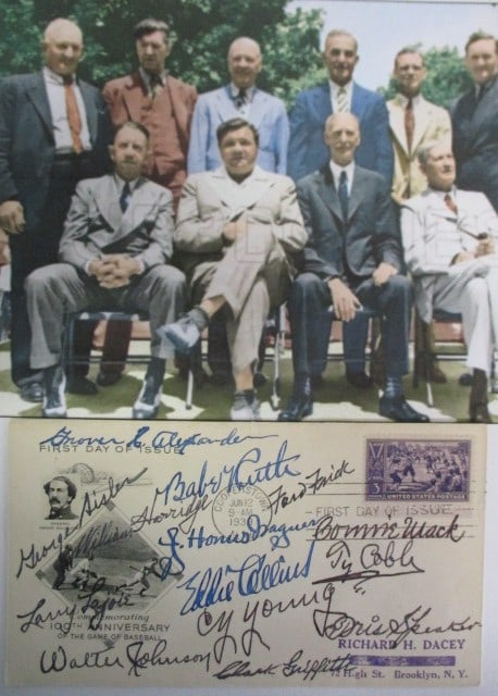 1939 Baseball Centennial Hall of Fame Inductees Signed Cachet with Certificate – Historic First (1 of 2)