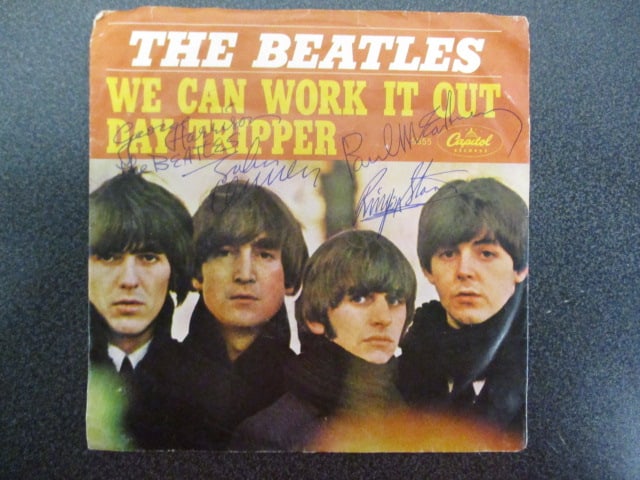The Beatles Signed “We Can Work It Out” 45 RPM Record Cover with Certificate of Authenticity (1 of 3)