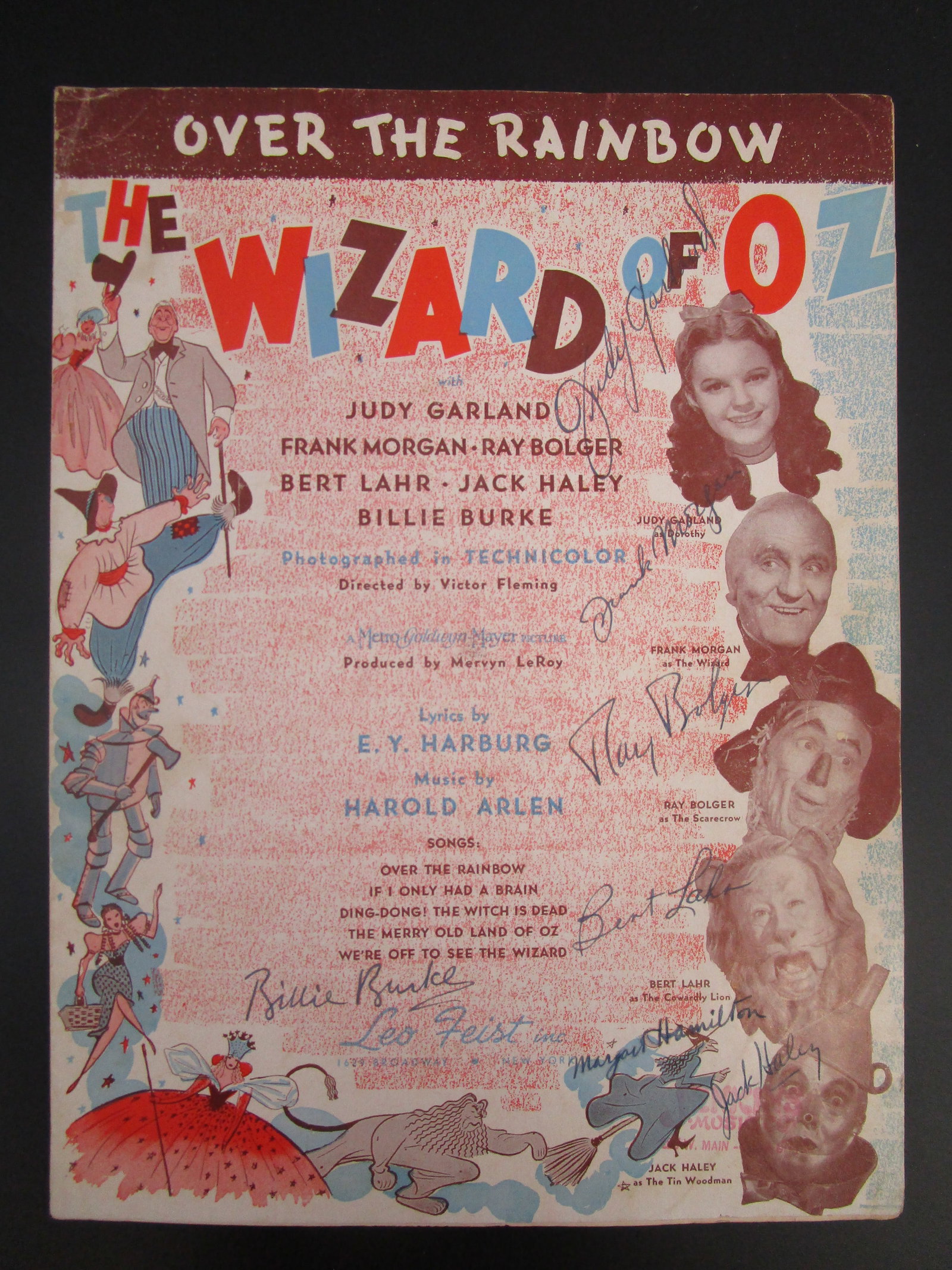 The Wizard of Oz Sheet Music Signed by Judy Garland, Frank Morgan, Ray Bolger, Bert Lahr, Margaret H (1 of 6)