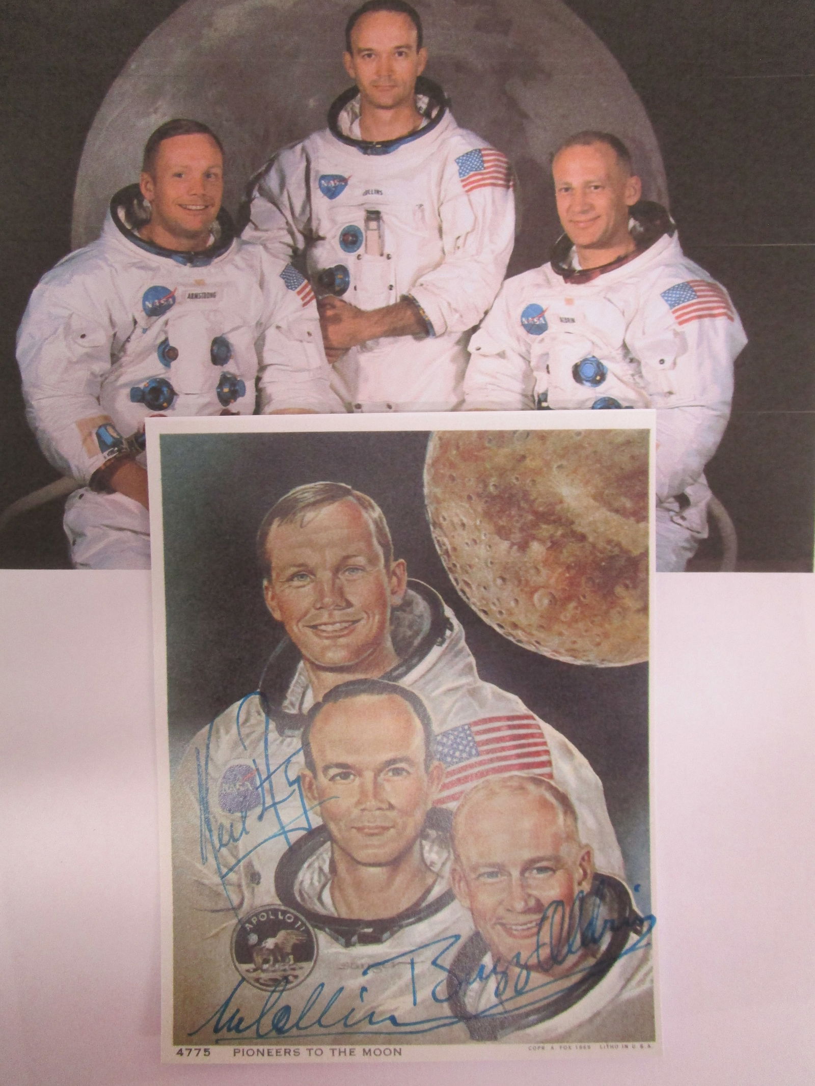 Apollo 11 Crew Signed 5" x 4" Lithograph with Certificate (1 of 2)