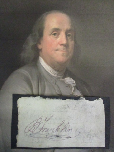 Remarkable Benjamin Franklin Signed Partial Cut Document with Certificate (1 of 2)
