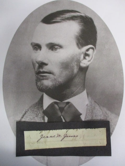 Jesse James Signed Partial Cut Document with Certificate of Authenticity (1 of 2)