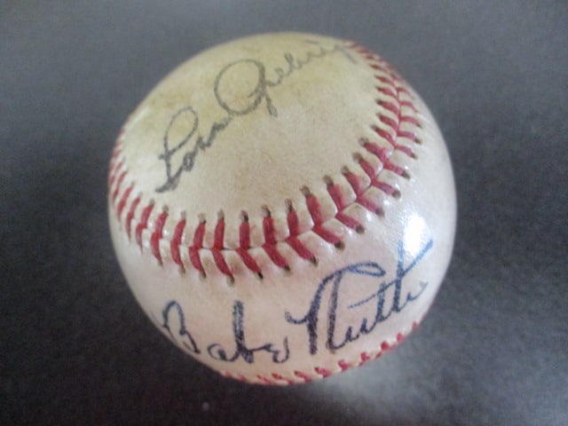 Babe Ruth and Lou Gehrig Dual-Signed Official American League Baseball (1 of 5)