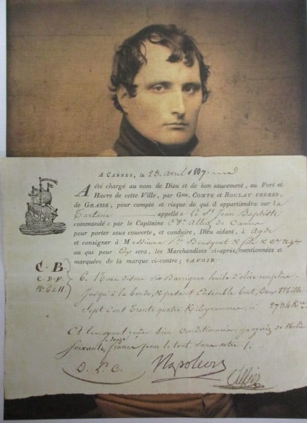 Napoleon Bonaparte – Signed Ship’s Order Receipt, Dated 1807, with Certificate (1 of 3)